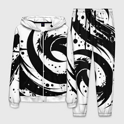 Костюм мужской Ai art black and white abstraction, цвет: 3D-белый