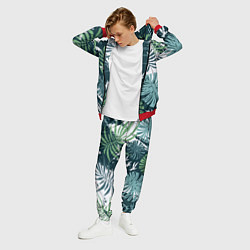 Костюм мужской Листья тропических джунглей абстракция, цвет: 3D-красный — фото 2