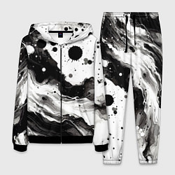 Костюм мужской Black and white abstraction - blots, цвет: 3D-черный