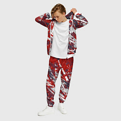 Костюм мужской Геометрическая абстракция линии на красном, цвет: 3D-белый — фото 2