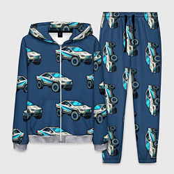 Мужской костюм Тесла киберпанк паттерн с машинками