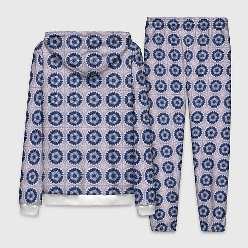 Мужской костюм Узор синяя плитка / 3D-Белый – фото 2