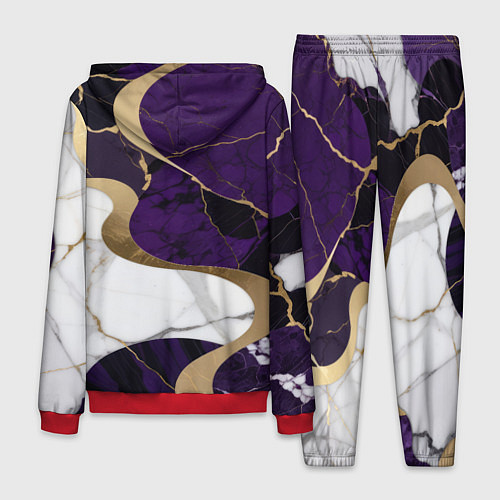 Мужской костюм Фиолетовый с белым и золотым / 3D-Красный – фото 2