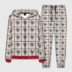 Костюм мужской Паттерн витраж графичная роза, цвет: 3D-красный