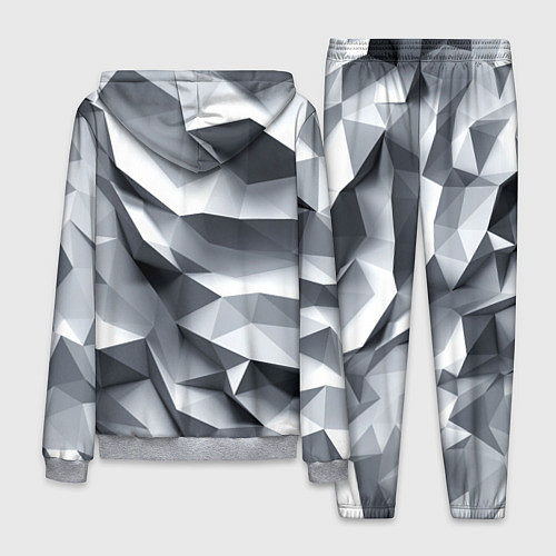 Мужской костюм Белая геометрия с искажением / 3D-Меланж – фото 2