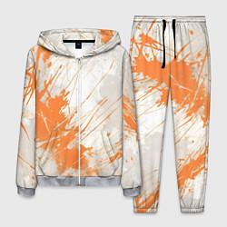 Мужской костюм Оранжевая краска на белом