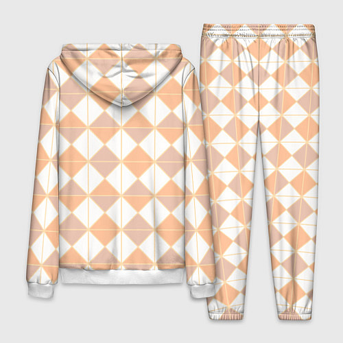 Мужской костюм Персиковые ромбы / 3D-Белый – фото 2