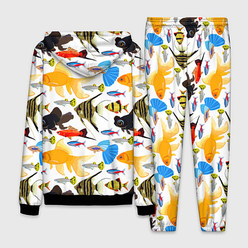 Мужской костюм Аквариумные рыбки паттерн / 3D-Черный – фото 2