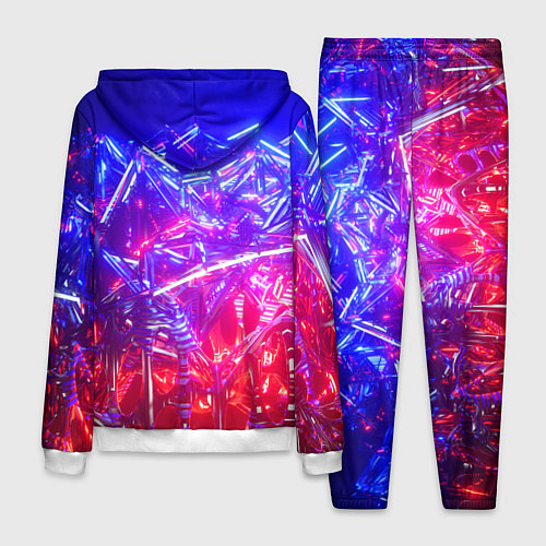 Мужской костюм Неоновая геометрическая абстракция / 3D-Белый – фото 2