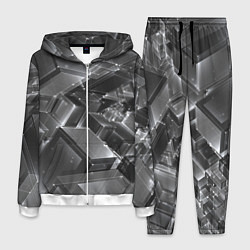 Костюм мужской Прозрачные кубы, цвет: 3D-белый