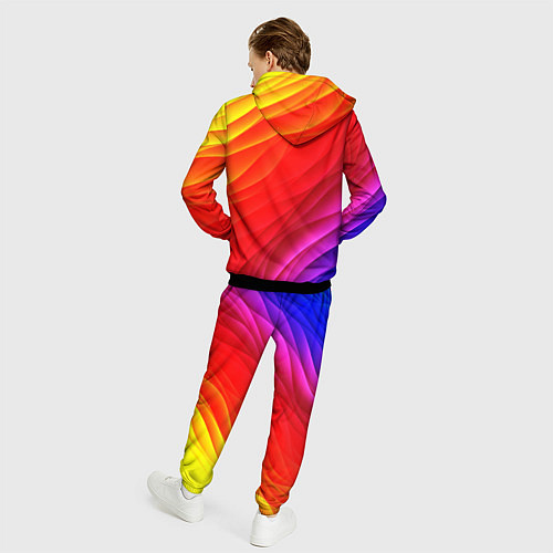 Мужской костюм Абстрактные волны текстура / 3D-Черный – фото 4