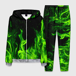 Костюм мужской Огонь зелёный текстура, цвет: 3D-меланж