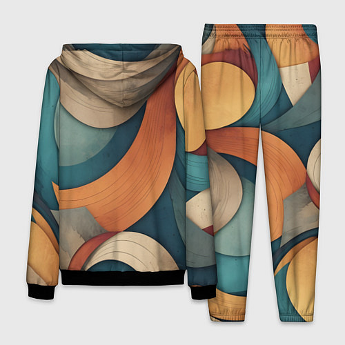 Мужской костюм Абстракция теплые контрасты / 3D-Черный – фото 2