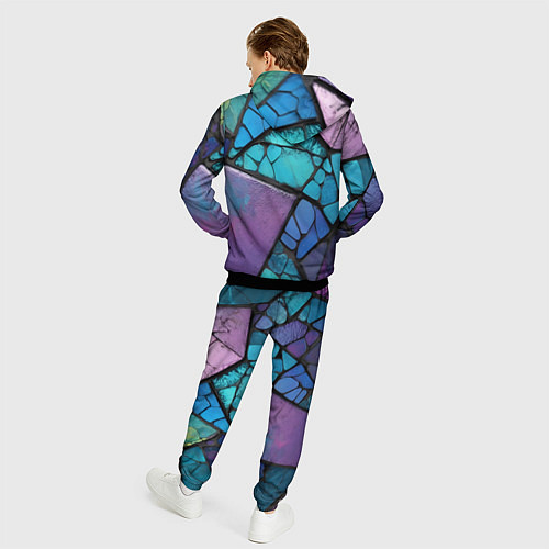 Мужской костюм Цветное стекло абстракция / 3D-Черный – фото 4