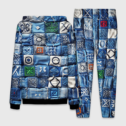 Мужской костюм Геймерский пиксельный пэчворк / 3D-Черный – фото 2