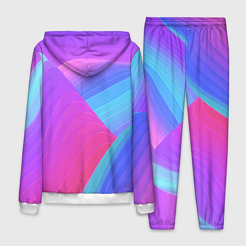 Мужской костюм Неоновая геометрия полосы / 3D-Белый – фото 2