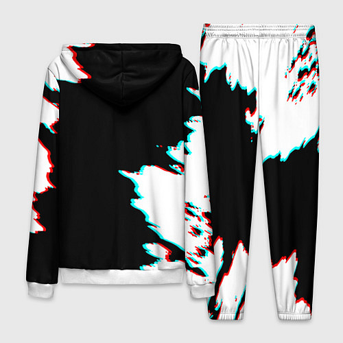 Мужской костюм Герб глитч краски / 3D-Белый – фото 2