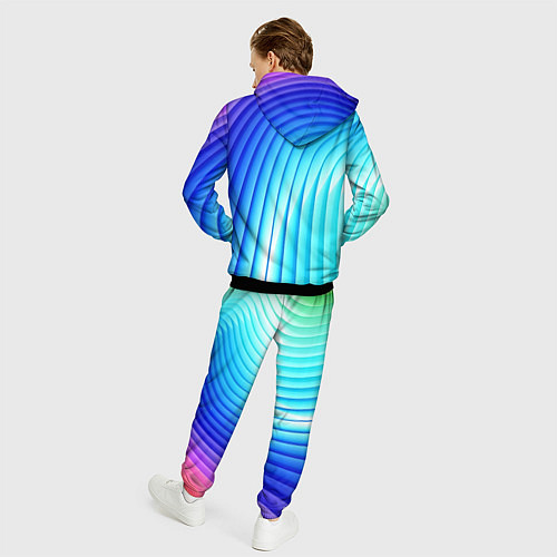 Мужской костюм Полосы неоновый градиент / 3D-Черный – фото 4