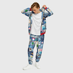 Костюм мужской Minecraft на пэчворк джинсах, цвет: 3D-красный — фото 2