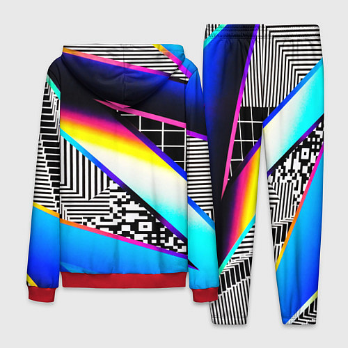 Мужской костюм Neon stripes geometry / 3D-Красный – фото 2