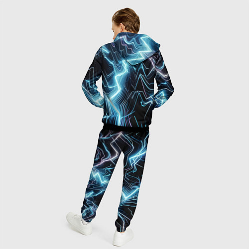 Мужской костюм Разряд молнии - неоновое свечение / 3D-Черный – фото 4