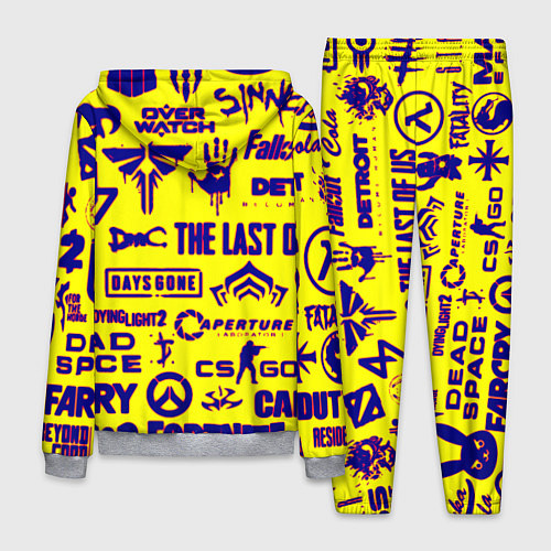 Мужской костюм Логотипы игр на жёлтом / 3D-Меланж – фото 2