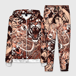 Костюм мужской Тигр дракон и самурай, цвет: 3D-белый