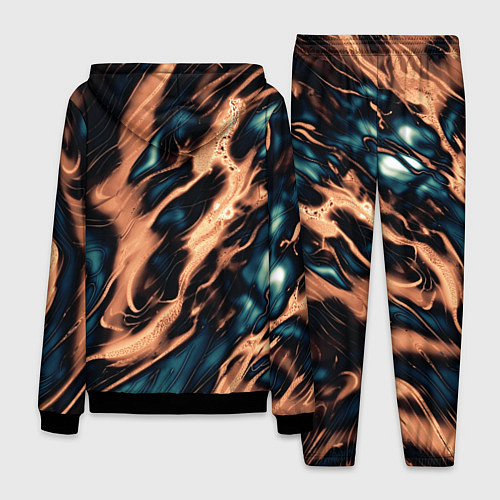 Мужской костюм Абстракция тёмный бирюзово-медный / 3D-Черный – фото 2