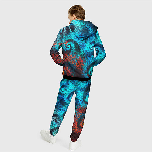 Мужской костюм Оптическая абстракция узор / 3D-Черный – фото 4