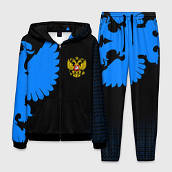 Костюм мужской Герб РФ синий, цвет: 3D-черный