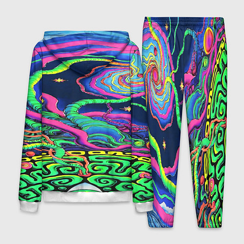 Мужской костюм Оптические волны психоделика / 3D-Белый – фото 2