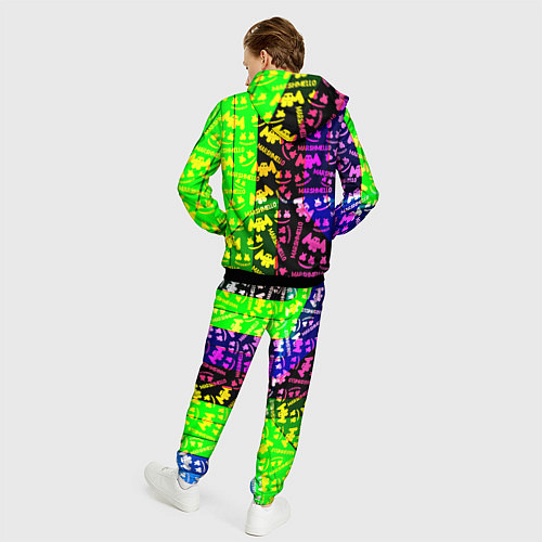 Мужской костюм Marshmello pattern neon steel / 3D-Черный – фото 4