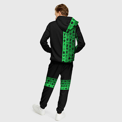Мужской костюм Новогодние узоры / 3D-Черный – фото 4