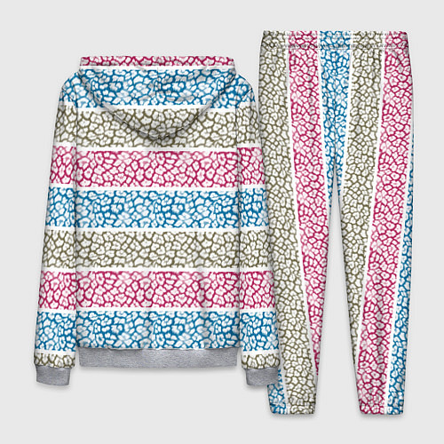 Мужской костюм Горизонтальные разноцветные полосы с тигровым узор / 3D-Меланж – фото 2