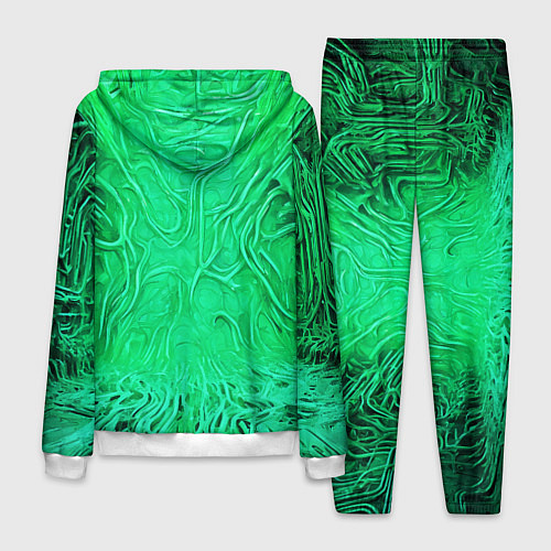 Мужской костюм Зелёный симбионт абстракция / 3D-Белый – фото 2