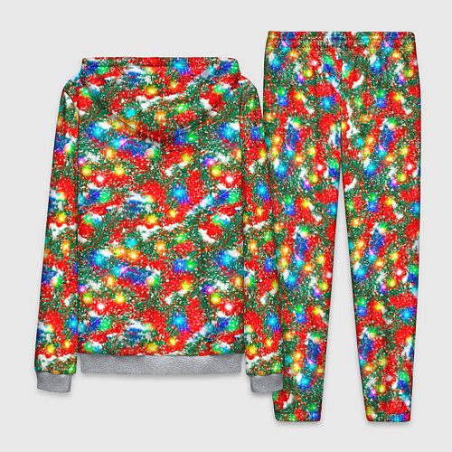 Мужской костюм Яркие гирлянды на еловых ветках / 3D-Меланж – фото 2