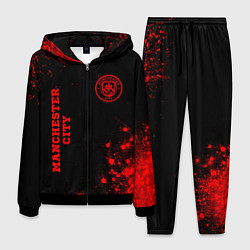 Костюм мужской Manchester City - red gradient вертикально, цвет: 3D-черный