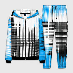 Костюм мужской Сине-чёрный гранж на белом фоне, цвет: 3D-черный