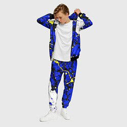 Костюм мужской Сине-жёлтая абстракция на белом фоне, цвет: 3D-черный — фото 2
