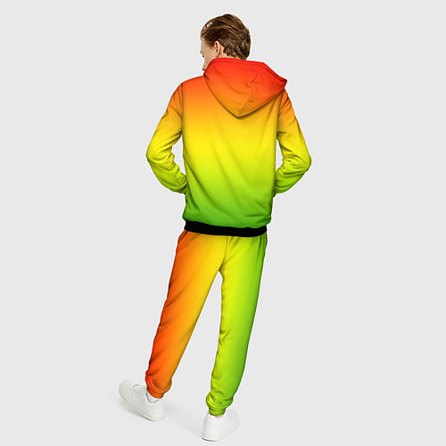 Мужской костюм Градиент сочный красно-жёлто-зелёный / 3D-Черный – фото 4