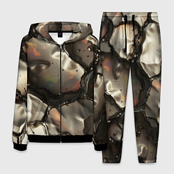 Костюм мужской Жидкая субстанция светло-коричневая, цвет: 3D-черный