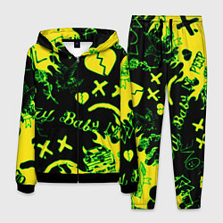 Костюм мужской Lil Peep кислотные автографы, цвет: 3D-черный