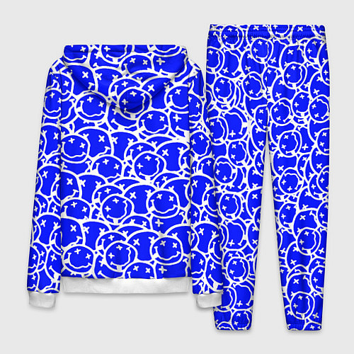 Мужской костюм Nirvana logo blue / 3D-Белый – фото 2