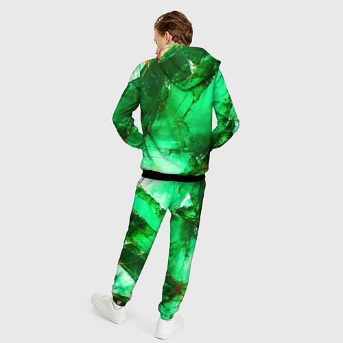Мужской костюм Зелёное треснувшее стекло / 3D-Черный – фото 4
