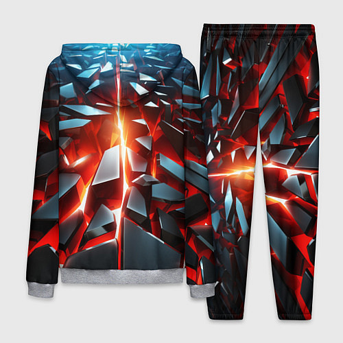 Мужской костюм Черные слитки над лавой / 3D-Меланж – фото 2