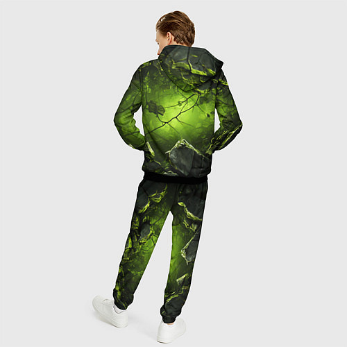 Мужской костюм Зеленые разбитые плиты / 3D-Черный – фото 4
