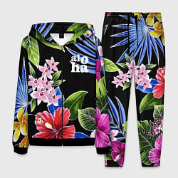 Костюм мужской Tropical flowers - aloha, цвет: 3D-черный
