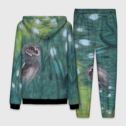 Мужской костюм Сова среди подснежников / 3D-Черный – фото 2