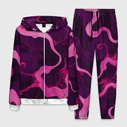 Костюм мужской Узоры фиолетового и розового цвета, цвет: 3D-белый