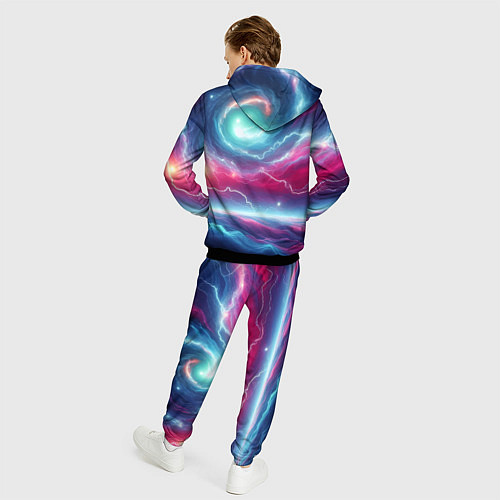 Мужской костюм Spiral neon galaxy - ai art fantasy / 3D-Черный – фото 4